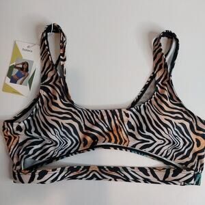 Halara‎ Yoga Sports Bra Top Zebra Open Shapewear NWT Women's Large